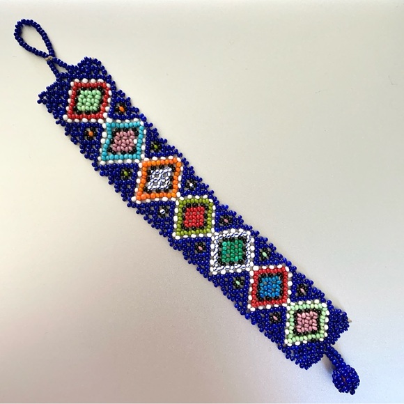 handmade Other - Blue handmade colorful beaded flat bracelet